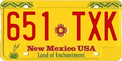 NM license plate 651TXK