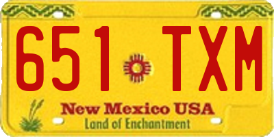 NM license plate 651TXM