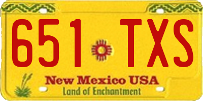 NM license plate 651TXS