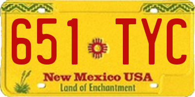 NM license plate 651TYC