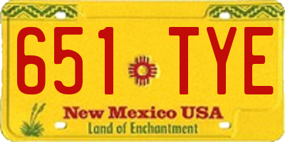 NM license plate 651TYE