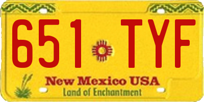 NM license plate 651TYF