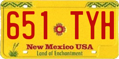 NM license plate 651TYH