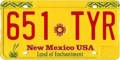 NM license plate 651TYR