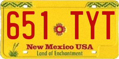 NM license plate 651TYT