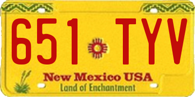 NM license plate 651TYV