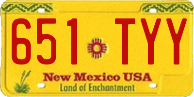 NM license plate 651TYY