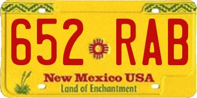 NM license plate 652RAB