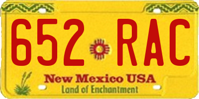 NM license plate 652RAC