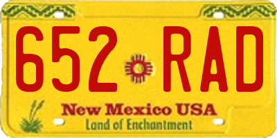 NM license plate 652RAD