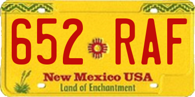 NM license plate 652RAF