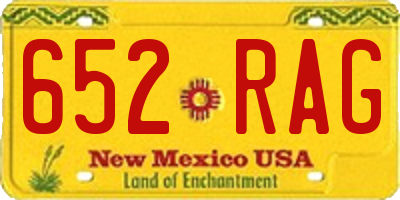 NM license plate 652RAG