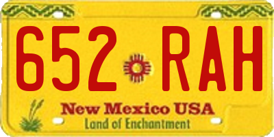 NM license plate 652RAH