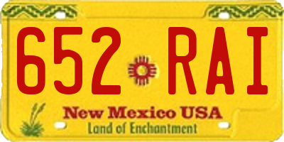 NM license plate 652RAI