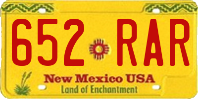 NM license plate 652RAR