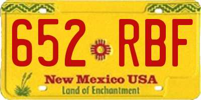 NM license plate 652RBF