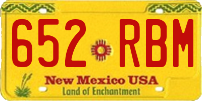 NM license plate 652RBM