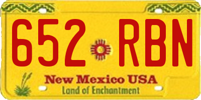 NM license plate 652RBN
