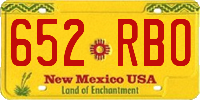 NM license plate 652RBO