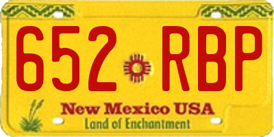 NM license plate 652RBP
