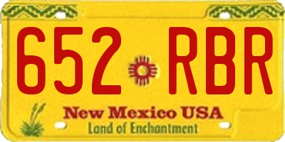 NM license plate 652RBR