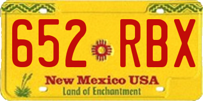 NM license plate 652RBX