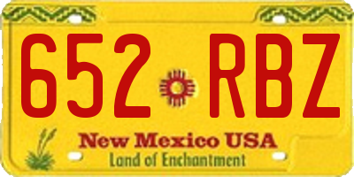 NM license plate 652RBZ