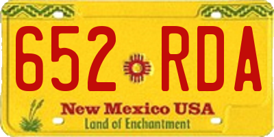 NM license plate 652RDA