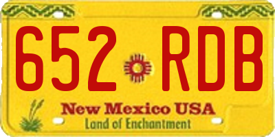 NM license plate 652RDB