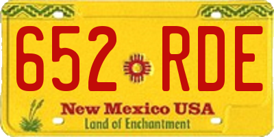 NM license plate 652RDE