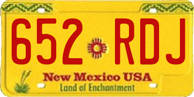NM license plate 652RDJ