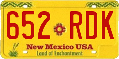 NM license plate 652RDK