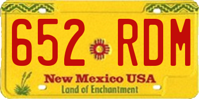 NM license plate 652RDM