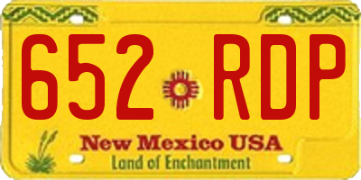 NM license plate 652RDP