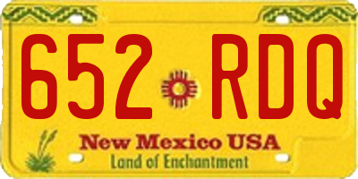 NM license plate 652RDQ