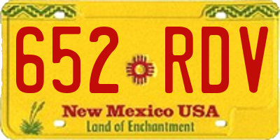 NM license plate 652RDV