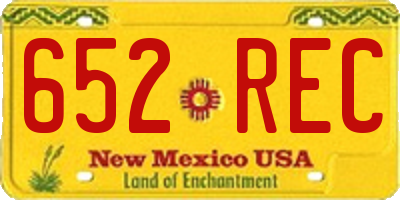 NM license plate 652REC