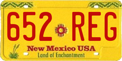 NM license plate 652REG