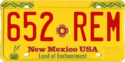 NM license plate 652REM