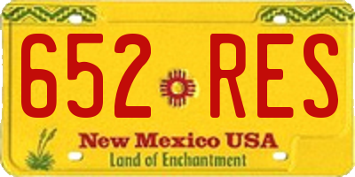 NM license plate 652RES