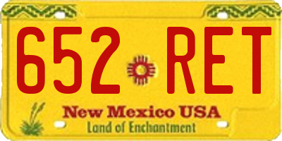 NM license plate 652RET
