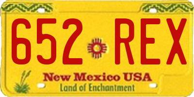 NM license plate 652REX