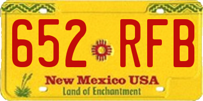 NM license plate 652RFB