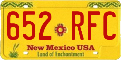 NM license plate 652RFC