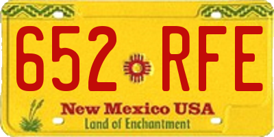 NM license plate 652RFE