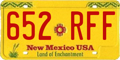 NM license plate 652RFF