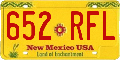 NM license plate 652RFL