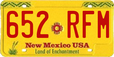 NM license plate 652RFM