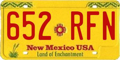 NM license plate 652RFN