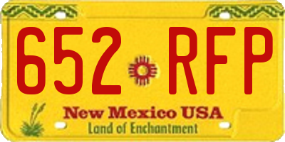NM license plate 652RFP